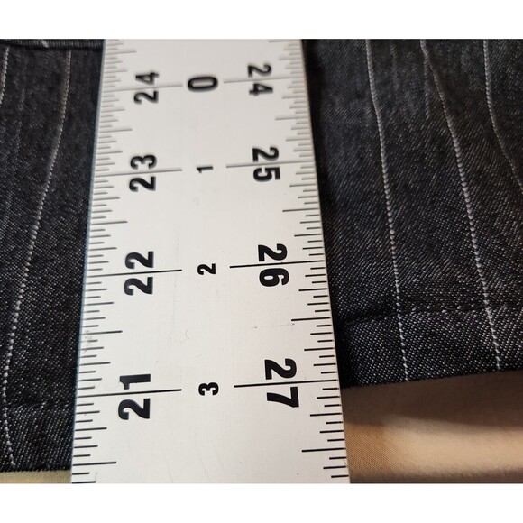 Ashley Stewart Women's 24 Navy White Striped STRETCH Long Sleeve Blazer Jacket - Picture 8 of 10